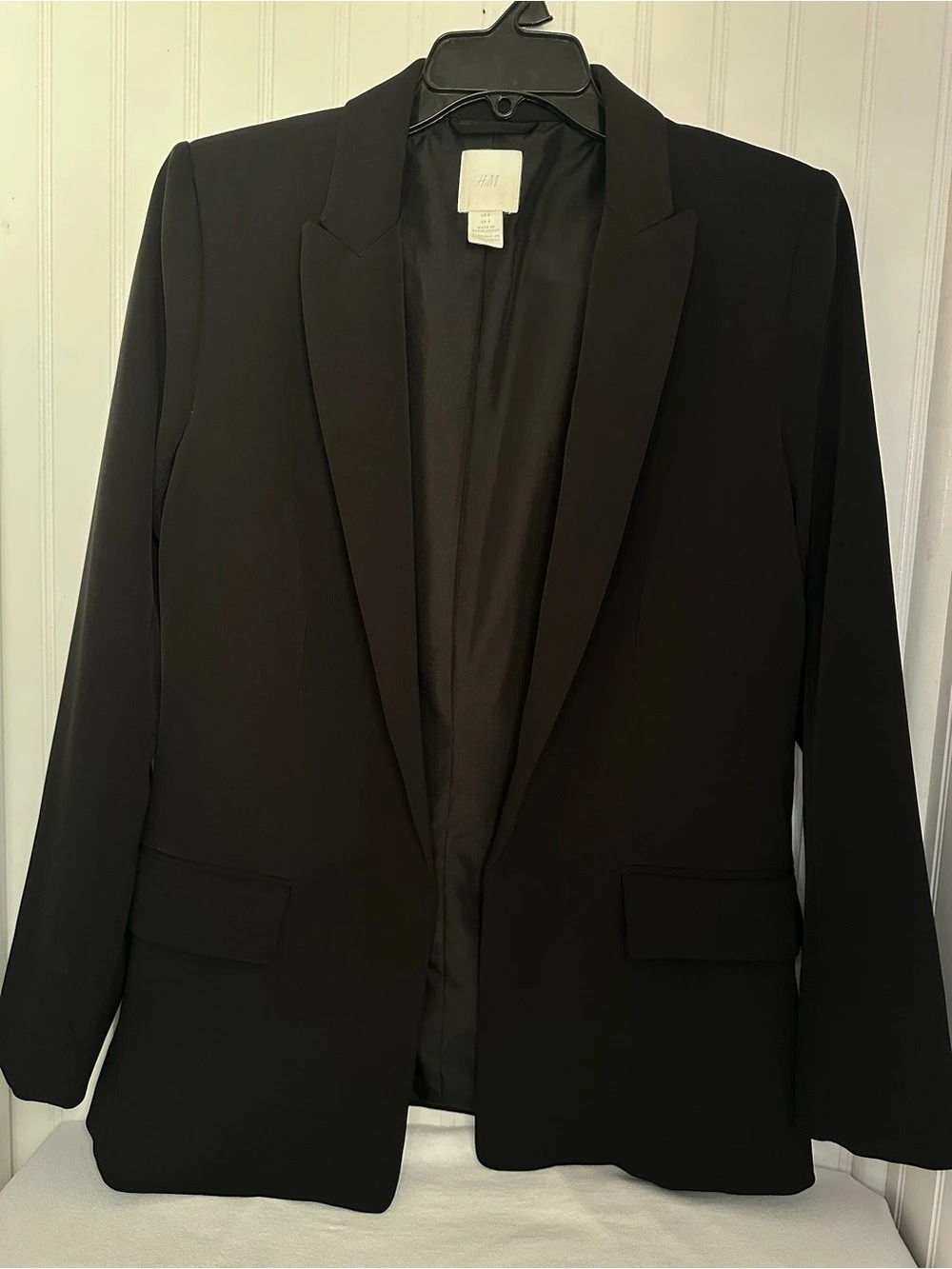 H&M Black Open-Front Tailored Blazer Black Size 6